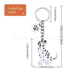 WEWAYSMILE Dog Keychain Car Keychain Pet Pendant Key-Ring Lovely Dog Key-ring Portable Metal Keychain Gift for Pet Lover Birthday Puppy Theme Party Supplies (Dalmatians), Platinum, 11.35x4.17cm(JX807A)