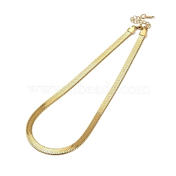 Ion Plating(IP) 304 Stainless Steel Herringbone Chain Necklace for Men Women, Real 18K Gold Plated, Wide: 6.5mm, 15.83 inch(40.2cm)(X-NJEW-E076-03E-G)