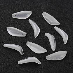 Transparent Glass Pendants, Petaline, Clear, 21.5x8x5mm, Hole: 1mm(GLAA-B004-01J)