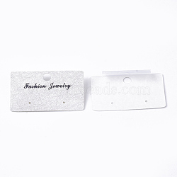Plastic Display Cards, Used For Earrings, Rectangle, WhiteSmoke, 3.1x5.2x0.7~0.8cm, Hole: 6mm(CDIS-S027-19B)
