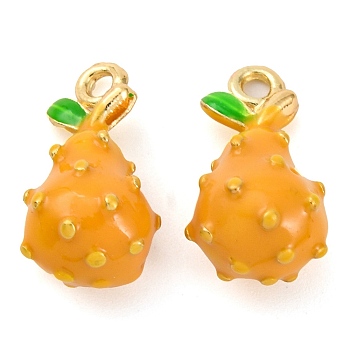 Alloy Enamel Pendants, Fruits Charms, Pear, 18x10x9mm, Hole: 1.8mm