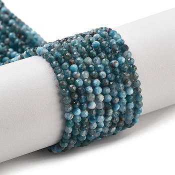 Natural Apatite Beads Strands, Faceted, Round, 2mm, Hole: 0.6mm, about 191pcs/strand, 14.96''(38cm)