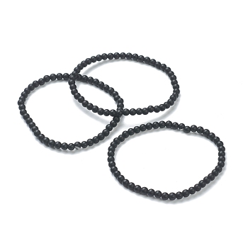 Glass Beaded Stretch Bracelets, Round, Beads: 4~5mm, Inner Diameter: 2-1/4 inch(5.65cm)