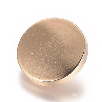 Alloy Shank Buttons, 1-Hole, Flat Round, Light Gold, 18x7mm, Hole: 2mm