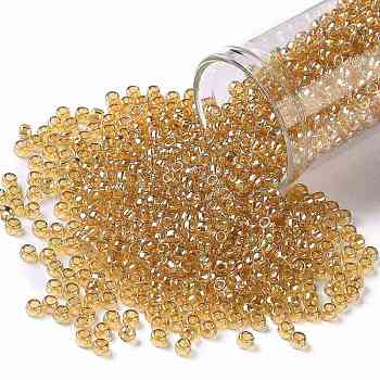 TOHO Round Seed Beads, Japanese Seed Beads, (103B) Medium Topaz Transparent Luster, 8/0, 3mm, Hole: 1mm, about 222pcs/10g