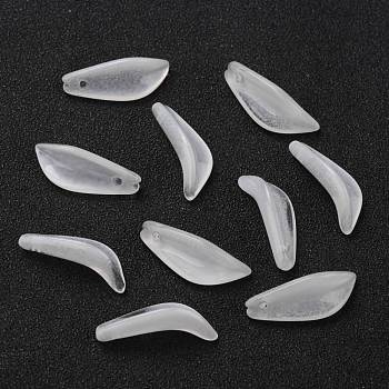 Transparent Glass Pendants, Petaline, Clear, 21.5x8x5mm, Hole: 1mm