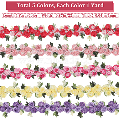 5 Yards 5 Colors Polyester Ribbon for Jewelry Making(OCOR-GF0003-13)-2