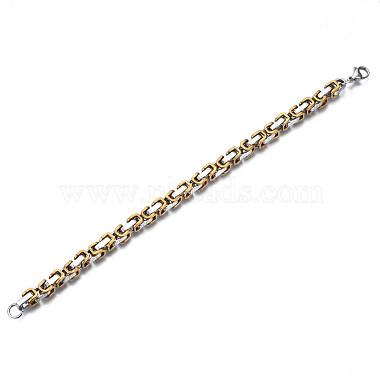 Two Tone 201 Stainless Steel Byzantine Chain Bracelet for Men Women(BJEW-S057-87B)-2