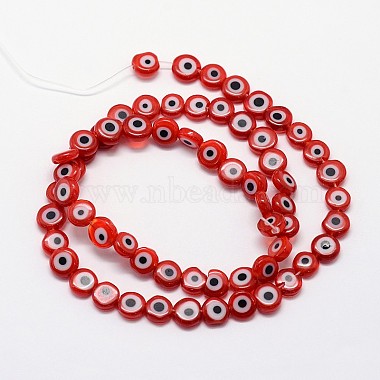 Chapelets de perles rondes de chalumeau manuelles de mauvais œil(LAMP-L058-6mm-06)-2