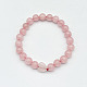 Fashionable Heart & Round Natural Rose Quartz Beaded Stretch Bracelets for Women Men(EN4450-6)-1