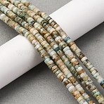 Natural Yellow Turquoise(Jasper) Beads Strands, Disc, Heishi Beads, 4~5x2~2.5mm, Hole: 0.7mm, about 152~154pcs/strand, 15''(38.1cm)(G-L624-I05-2x4mm)