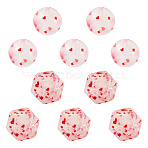10Pcs 2 Styles Silicone Focal Beads, Pink, 17x17x17mm, Hole: 3mm, 5pcs/style(SIL-TA0002-21)