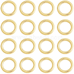 20Pcs 925 Sterling Silver Round Rings, Soldered Jump Rings, Closed Jump Rings, Real 18K Gold Plated, 20 Gauge, 5x0.8mm, Inner Diameter: 3mm(STER-BBC0009-64A-G)