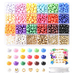 DIY Bracelet Making Kit, Including Plastic Beads, Elastic Thread, Acrylic Beads, Mixed Color, 9x6mm, Hole: 3.8mm(DIY-FS0009-90)