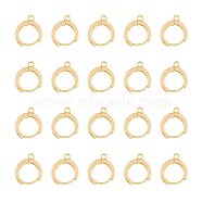 20Pcs Brass Hoop Earrings, with Horizontal Loops, Real 18K Gold Plated, 15x12x2mm, Hole: 1.6mm, Pin: 0.8mm(KK-DC0002-99)