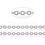 Brass Cable Chains, Soldered, with Spool, Oval, Cadmium Free & Lead Free, Gunmetal, 2.5x2x0.45mm, about 301.83 Feet(92m)/roll.(CHC027Y-B)
