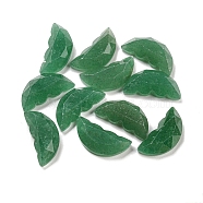Natural Green Aventurine Butterfly Wing Cabochons, Faceted, 15x6.5~7x4~4.5mm(G-D078-02E)