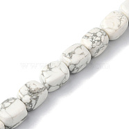 Natural Howlite Beads Strands, Cuboid, 8.5~11x7.5~9x7.5~9mm, Hole: 1.2mm, about 20pcs/strand, 7.72~8.74 inch(19.6~22.2cm)(G-F743-02S)