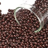 (Repacking Service Available) Baking Paint Glass Seed Beads, Coconut Brown, 12/0, 1.5~2mm, Hole: 0.5~1mm, 12g/bag(SEED-C024-C-K18)