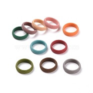 Silicone Finger Rings, Textured, Mixed Color, US Size 6, Inner Diameter: 17mm, 10pcs/bag(RJEW-H547-12)