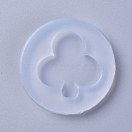 Silicone Molds, Resin Casting Molds, For UV Resin, Epoxy Resin Jewelry Making, Plum Blossom, White, 53x8mm, Plum Blossom: 38x36mm(X-DIY-L026-020)