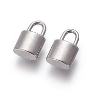 304 Stainless Steel Pendants, Padlock, Stainless Steel Color, 19.5x11.7x5mm, Hole: 7x5mm(STAS-P231-18P-03)