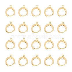 20Pcs Brass Hoop Earrings, with Horizontal Loops, Real 18K Gold Plated, 15x12x2mm, Hole: 1.6mm, Pin: 0.8mm(KK-DC0002-99)