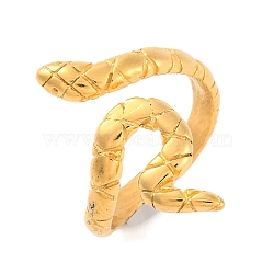 Ion Plating(IP) 304 Stainless Steel Snake Cuff Finger Rings for Women, Golden, Inner Diameter: 17mm(RJEW-S414-67B-G)