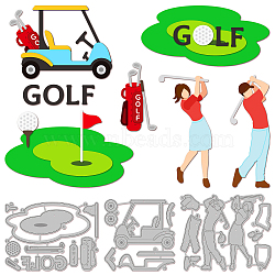 Golf Theme Carbon Steel Cutting Dies Stencils, for DIY Scrapbooking, Photo Album, Decorative Embossing Paper Card, Stainless Steel Color, Human, 59~77x59~63x0.8mm, 3pcs/set(DIY-WH0309-1318)