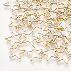 Brass Linking Rings, Star, Real 18K Gold Plated, 10~10.5x10~11x1mm(KK-T035-98)