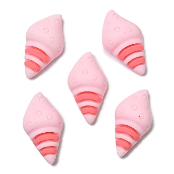 Opaque Resin Cabochons, Conch, Pink, 23x13x8mm