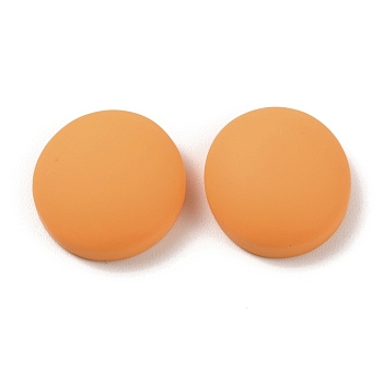 Resin Cabochons, Half Round, Orange, 16.5x7.5mm