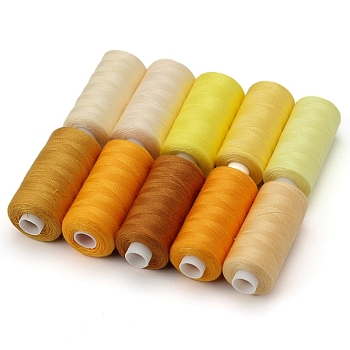 10 Colors Polyester Sewing Thread, Mixed Color, 260x60x27mm, 10pcs/set