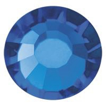 Preciosa&reg Crystal Hotfix Flatback Stones, Czech Crystal, Round(438 11 612 Chaton Rose VIVA 12 &reg), 60310 Capri Blue, SS16(3.8~4mm)