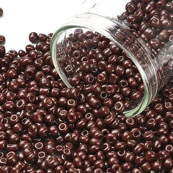 (Repacking Service Available) Baking Paint Glass Seed Beads, Coconut Brown, 12/0, 1.5~2mm, Hole: 0.5~1mm, 12g/bag