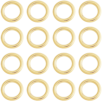 20Pcs 925 Sterling Silver Round Rings, Soldered Jump Rings, Closed Jump Rings, Real 18K Gold Plated, 20 Gauge, 5x0.8mm, Inner Diameter: 3mm