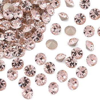 Preciosa&reg MAXIMA Crystal Round Stones, Czech Crystal, Dura Foiling, Round(431 11 615 Chaton), 70530 Vintage Rose, SS18(4.2~4.4mm)