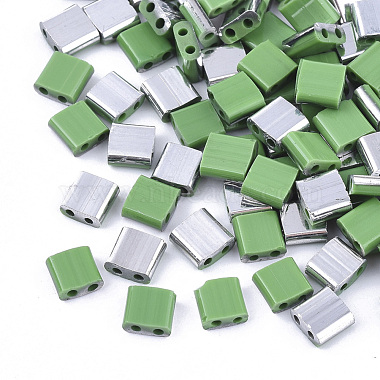 Light Green Square Glass Beads