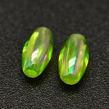 AB Color Plated Rice Electroplated Eco-Friendly Transparent Acrylic Beads(PACR-I002-35)-2