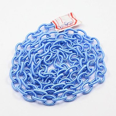 Cornflower Blue Color Handmade Silk Cable Chains Loop(X-EC-A001-23)-2