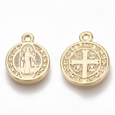 Real 18K Gold Plated Flat Round Brass Charms