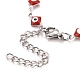 Enamel Rhombus with Evil Eye Link Chains Bracelet(BJEW-P271-03P-01)-3