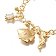 Marine Organism Brass Charm Bracelets for Women Girl(BJEW-L696-001G)-2