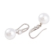 Rack Plating Brass Cubic Zirconia ABS Pearl Earring Hooks(EJEW-S219-16P-05)-2