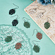 ELITE 24 Pairs 4 Color Alloy Enamel Tropical Leaf Dangle Earrings(EJEW-PH0001-25)-4