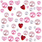 Valentine's Day Vase Fillers, Including Plastic Pearl & Acrylic & Glass Beads, Heart & Round, Mixed Color, 8~20x8~20x8~20mm, Hole: 1~3.5mm(DIY-SP0002-86)