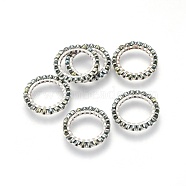MIYUKI & TOHO Handmade Japanese Seed Beads, with 304 Stainless Steel Link Rings, Loom Pattern, Ring, Silver, Slate Gray, 14.5~15x1.7mm(SEED-A028A-S-25S)