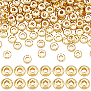 Elite 200Pcs Brass Spacer Beads, Disc, Real 18K Gold Plated, 4x1.6mm, Hole: 1.5mm(KK-PH0005-76B)