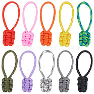 20Pcs 10 Colors Nylon Braided Zipper Pull Tab, Zipper Handle Fixer, Mixed Color, 81x20x8mm, 2pcs/color(FIND-GF0004-46)