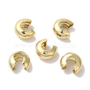 Brass Crimp Bead Cover, Lead Free & Cadmium Free, Real 24K Gold Plated, 10x5mm, Hole: 4mm(KK-K383-07F-G)